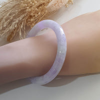 Translucent Brilliant Lavender Jadeite "Princess Round" Bangle (JAC002699) 9