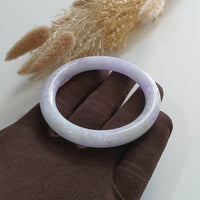 Translucent Brilliant Lavender Jadeite "Princess Round" Bangle (JAC002699) 6