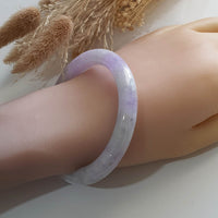 Translucent Brilliant Lavender Jadeite "Princess Round" Bangle (JAC002699) 7