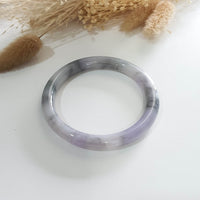 Translucent Icy Black with Brilliant Lavender Jadeite Bangle (JAC002913) 1