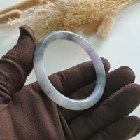 Translucent Icy Black with Brilliant Lavender Jadeite Bangle (JAC002913) 3