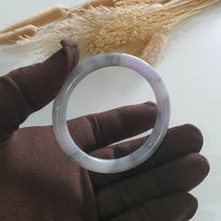 Translucent Icy Black with Brilliant Lavender Jadeite Bangle (JAC002913) 5