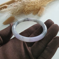 Translucent Icy Black with Brilliant Lavender Jadeite Bangle (JAC002913) 7