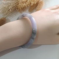 Translucent Icy Black with Brilliant Lavender Jadeite Bangle (JAC002913) 8