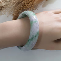 Translucent Apple Green and Lavender Jadeite Bangle (JAC002915) 8