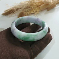 Translucent Apple Green and Lavender Jadeite Bangle (JAC002915) 1