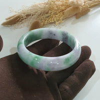 Translucent Apple Green and Lavender Jadeite Bangle (JAC002915) 2