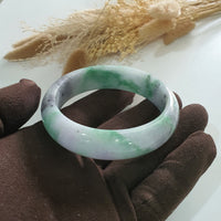 Translucent Apple Green and Lavender Jadeite Bangle (JAC002915) 3
