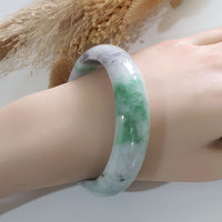 Translucent Apple Green and Lavender Jadeite Bangle (JAC002915) 7
