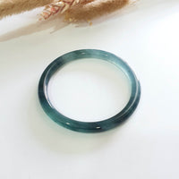 [Rare] Highly Translucent Icy Bluish Jadeite “Chameleon” Bangle (JAC002952) 9