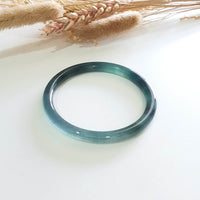 [Rare] Highly Translucent Icy Bluish Jadeite “Chameleon” Bangle (JAC002952) 10