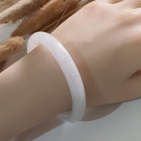 Translucent Icy Light Lavender Jadeite Princess Round Bangle (JAC002959) 5