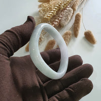 Translucent Light Green and Pinkish Lavender Jadeite “Art-De-Squarera” Bangle (JAC003022) 5
