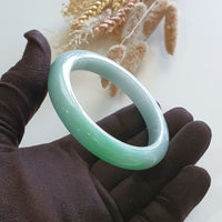 [Rare] Translucent Bright Apple Green Jadeite Bangle – 62cm (JAC003061) 4