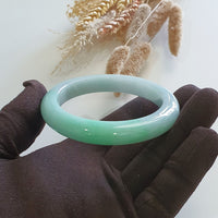 [Rare] Translucent Bright Apple Green Jadeite Bangle – 62cm (JAC003061) 3