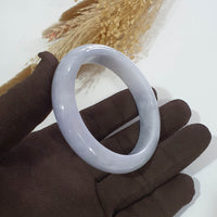 Translucent Light Lavender Jadeite “Cotton Candy” Bangle (JAC003080) 4