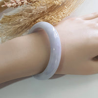 Translucent Light Lavender Jadeite “Cotton Candy” Bangle (JAC003091) 7