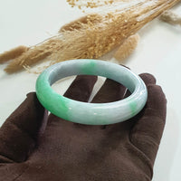 Translucent Brilliant Apple Green and Lavender Jadeite “Scenery” Bangle (JAC003281) 3