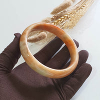 [Huge] Translucent Orangey Jadeite “Imperial Sunset Scenery” Bangle (JAC003347) 6