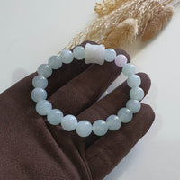 Good Translucency Icy Lavender Jadeite “Six Syllabus” Bracelet (JAC003355) 4