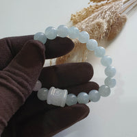 Good Translucency Icy Lavender Jadeite “Six Syllabus” Bracelet (JAC003355) 6