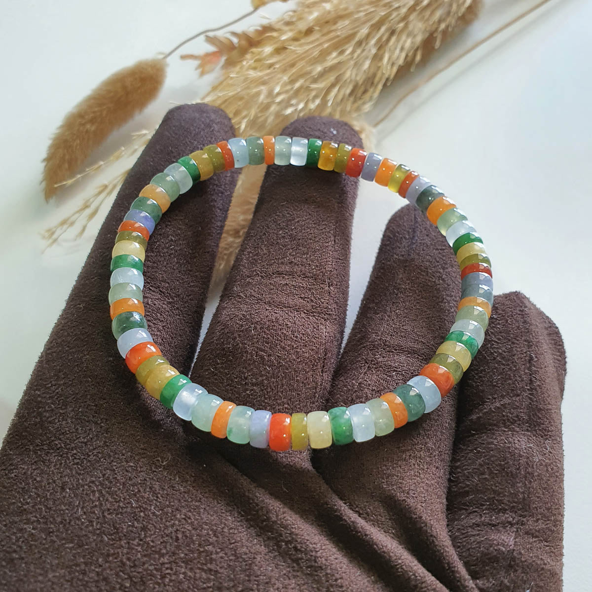 Multi-colours Jadeite “The Rainbow” Beads Bracelet (JAC003388) 1