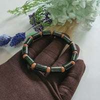Translucent Deep Flower Green Jadeite “Emerald Zen” Bracelet (JAC003397) 3