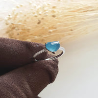 A Highly Translucent Icy Jewel Blue Jadeite "My Love" Diamond Ring (JAD000422) 3