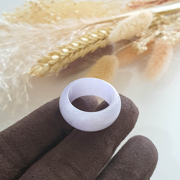 Translucent Lavender Jadeite Abacus Ring (JAD000491) 1