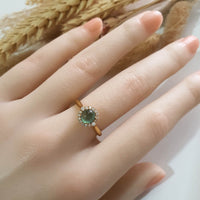 Highly Translucent “Icy Blue Lagoon” Jadeite Cabochon Ring (JAD000673) 7