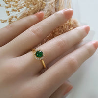Highly Translucent “Icy Greenland” Jadeite Cabochon Ring (JAD000677) 7
