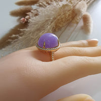 Translucency Brilliant Lavender Jadeite “Cabochon” Ring (JAD000682) 8