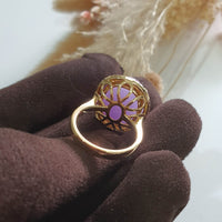 Translucency Brilliant Lavender Jadeite “Cabochon” Ring (JAD000682) 2