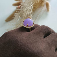 Translucency Brilliant Lavender Jadeite “Cabochon” Ring (JAD000682) 5