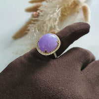 Translucency Brilliant Lavender Jadeite “Cabochon” Ring (JAD000682) 6