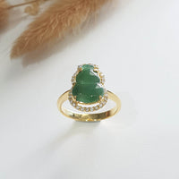 Highly Translucent Icy Green Jadeite "Dazzling Hulu" Ring (JAD000692) 1