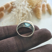 Highly Translucent Icy Blue Jadeite "Blue Moon" Diamond Ring (JAD000729) 6