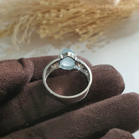 Highly Translucency Icy Sky Blue “Auspicious Wealth Toad” Ring (JAD000753) 5