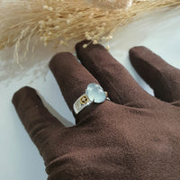 Highly Translucency Icy Sky Blue “Auspicious Wealth Toad” Ring (JAD000753) 8