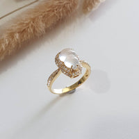 Highly Translucent Icy Jadeite "Glittering Calabash" Ring (JAD000760) 5