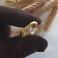 Highly Translucent Icy Jadeite "Glittering Calabash" Ring (JAD000760) 6