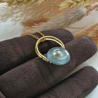 Highly Translucent Glassy Blue Jadeite “Donut” Ring (JAD000784) 5