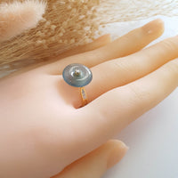 Highly Translucent Glassy Blue Jadeite “Donut” Ring (JAD000784) 3