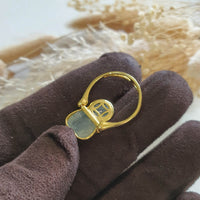 Highly Translucent Icy Jadeite "Golden Icy Rabbit" Ring / Pendant (JAD000828) 6