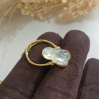 Highly Translucent Icy Jadeite "Golden Icy Rabbit" Ring / Pendant (JAD000828) 5