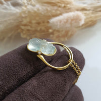 Highly Translucent Icy Jadeite "Golden Icy Rabbit" Ring / Pendant (JAD000828) 7