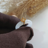 Highly Translucent Icy Jadeite "Icy Cherry Blossom" Ring (JAD000892) 2