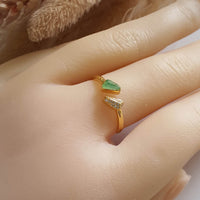 [Rare] Highly Translucency Icy Apple Green Jadeite "Sugar Love" Ring (JAD000999) 8