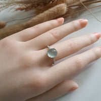 Highly Translucent Icy Light Blue Jadeite "Dreamy Winter" Ring (JAD001234) 9