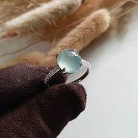 Highly Translucent Icy Light Blue Jadeite "Dreamy Winter" Ring (JAD001234) 3